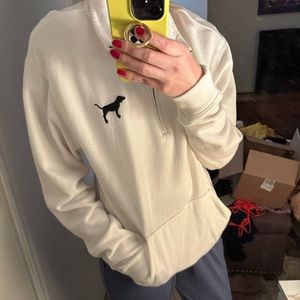 PINK Victoria’s Secret white hoodie with color and kangaroo pocket